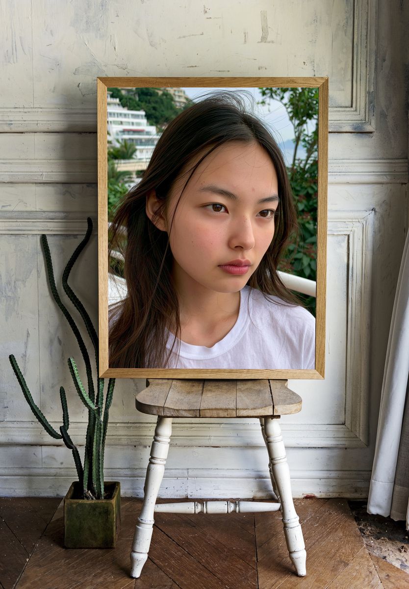 Serene Portrait Photography Poster. — room view 1