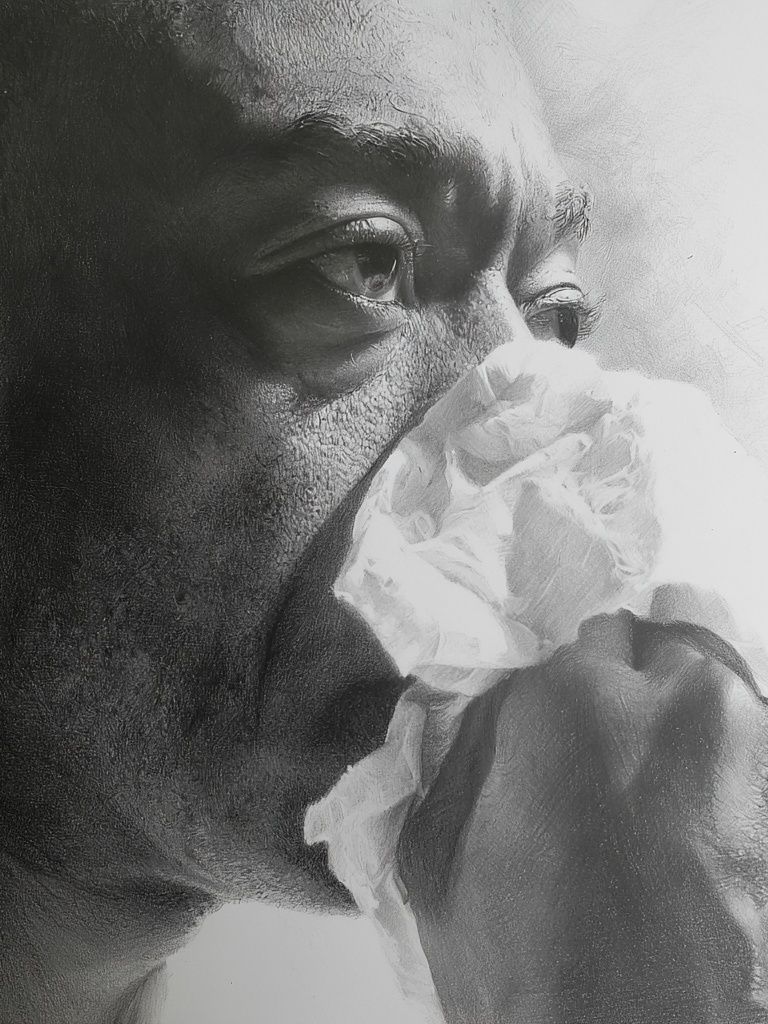 Emotional Portrait Black-White Poster. poster — photography art