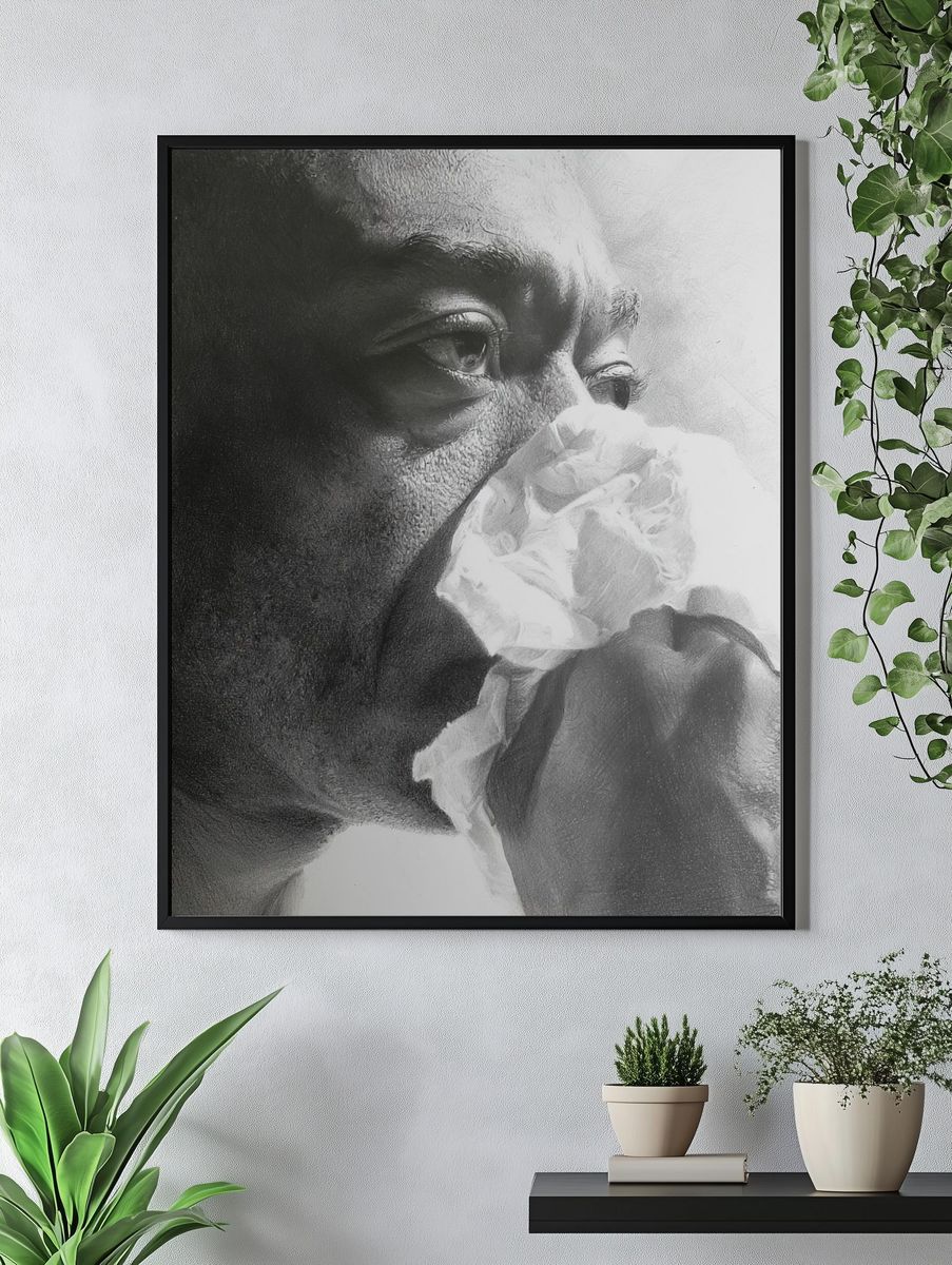 Emotional Portrait Black-White Poster. — room view 4