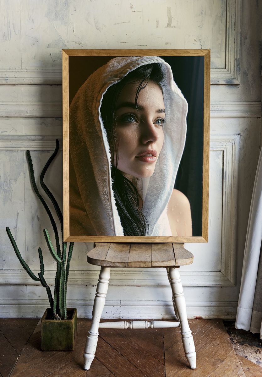 Hooded Portrait Photography Poster. — room view 1