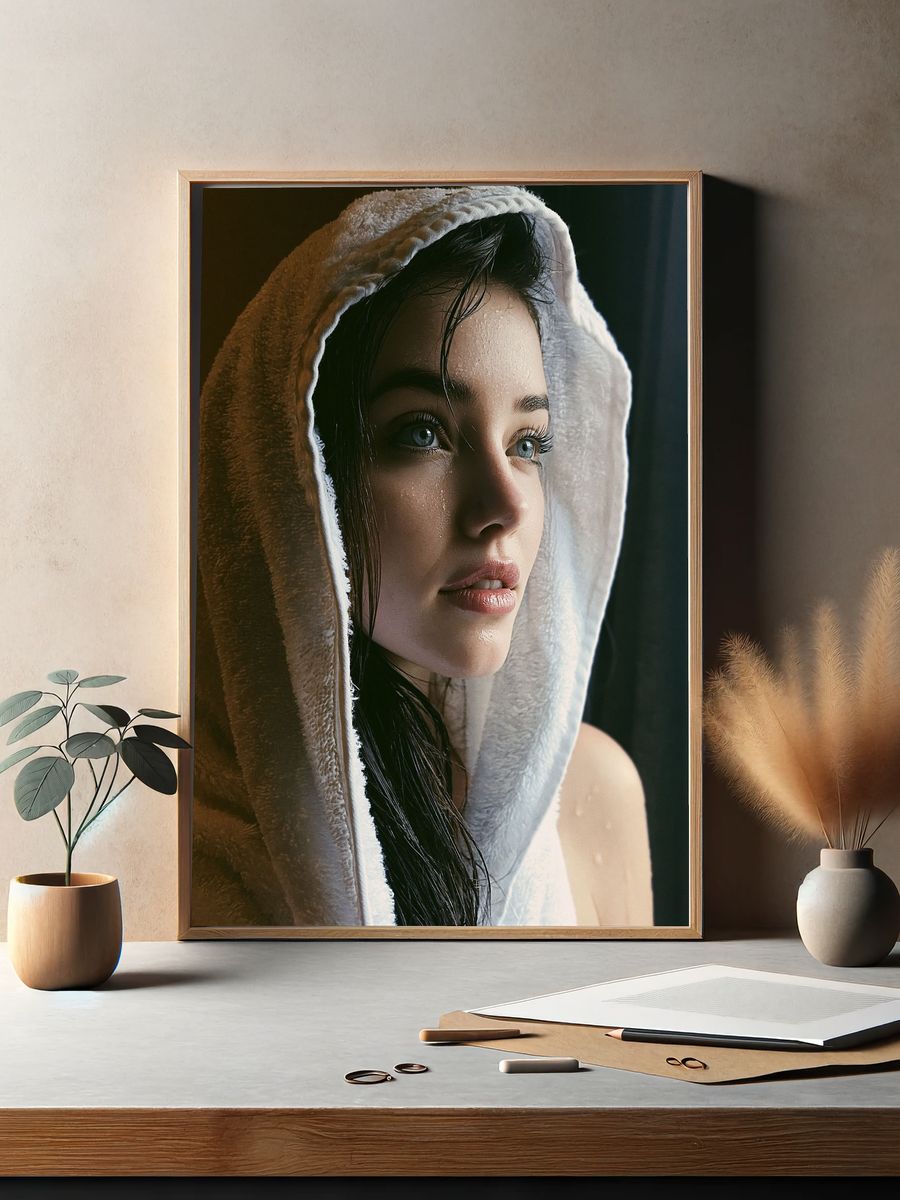 Hooded Portrait Photography Poster. — room view 2