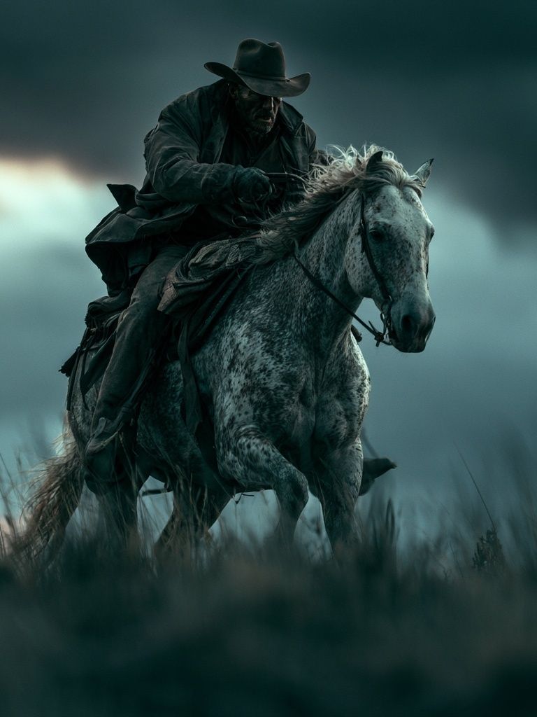 Cowboy on Horse Photography Poster. poster — photography art