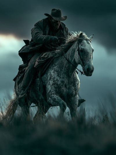 Cowboy on Horse Photography Poster.