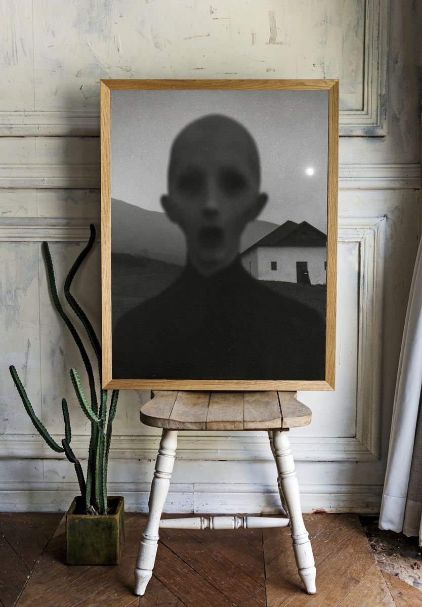 Surreal Night Figure Photography Poster. — room view 1