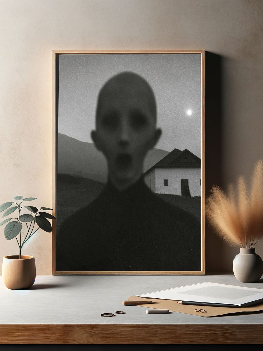 Surreal Night Figure Photography Poster. — room view 2