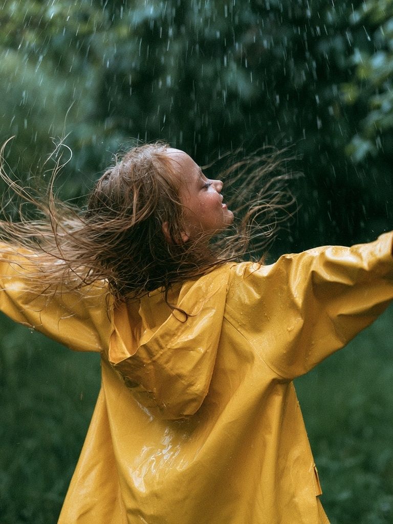 Child in Rain Photography Poster. poster — photography art