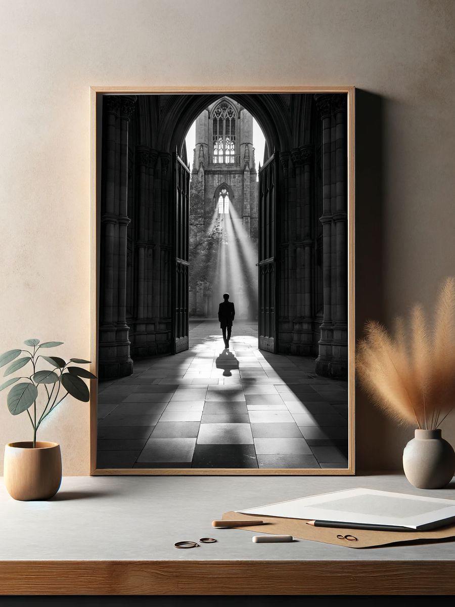 Cathedral Light Walk Photography Poster. — room view 2