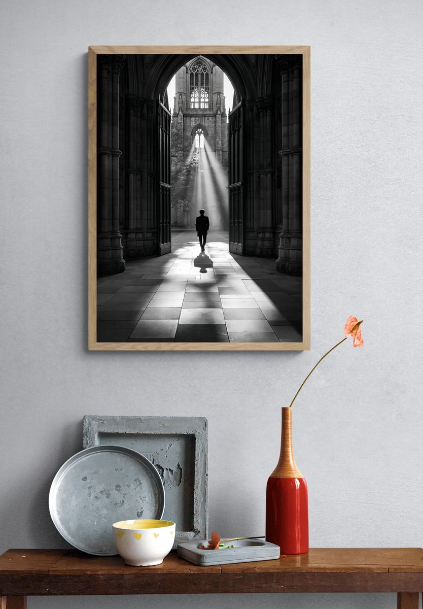 Cathedral Light Walk Photography Poster. — room view 3