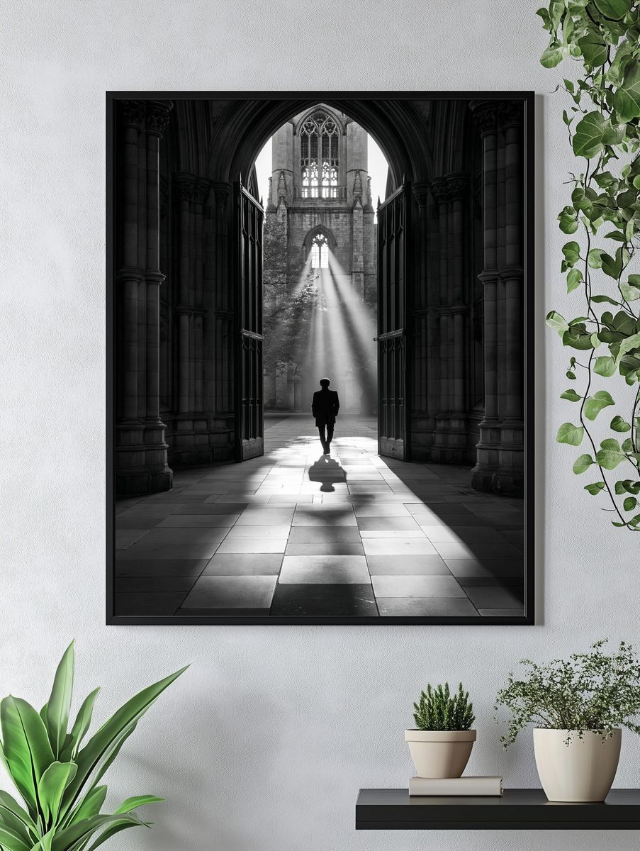 Cathedral Light Walk Photography Poster. — room view 4