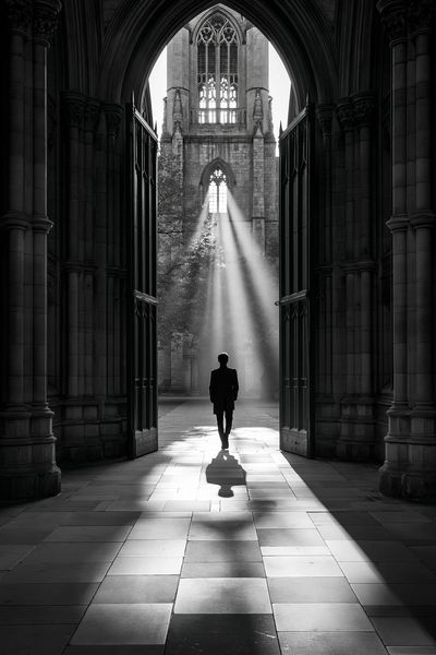 Cathedral Light Walk Photography Poster.