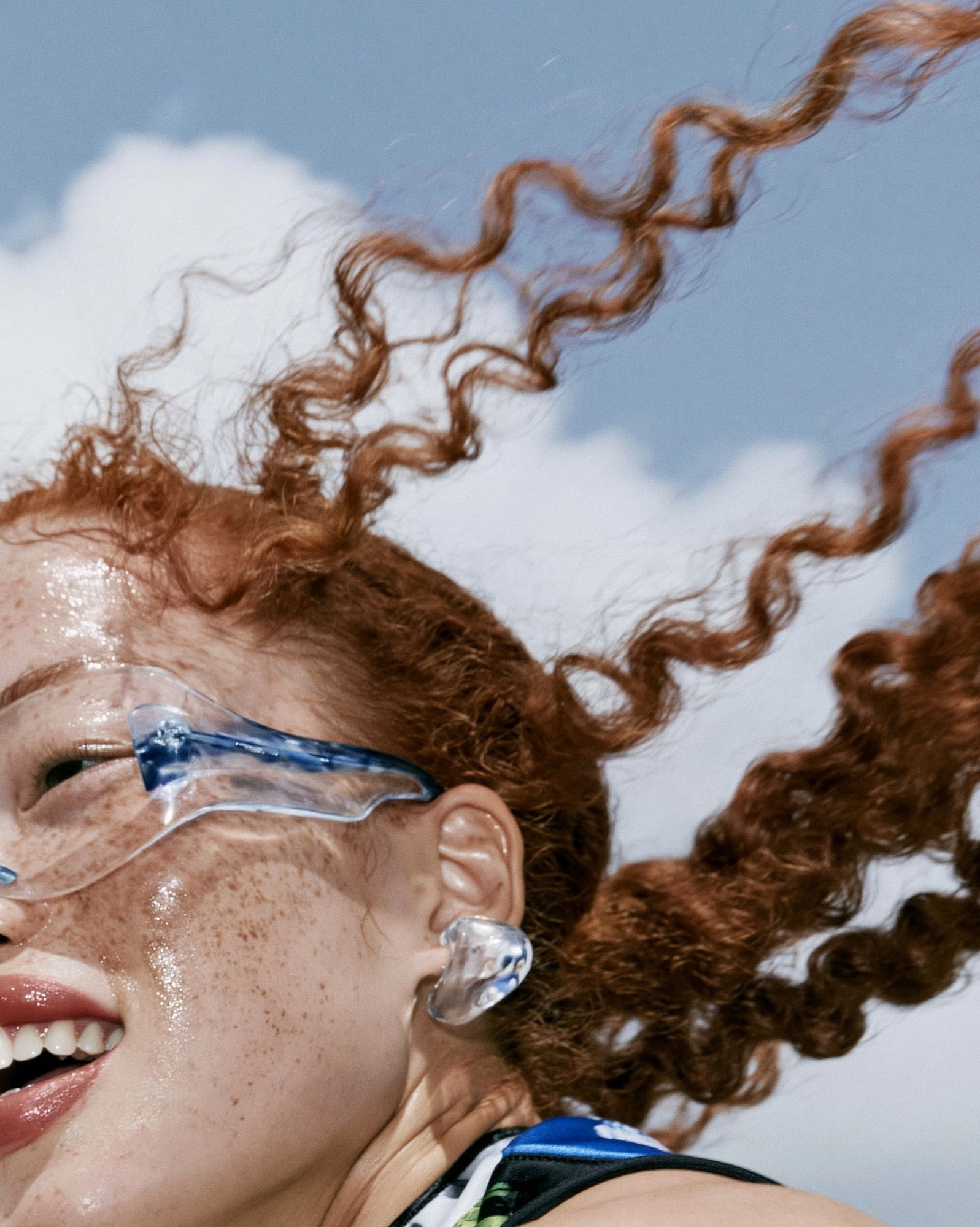 Freckled Curly Hair Portrait Poster. poster — photography art