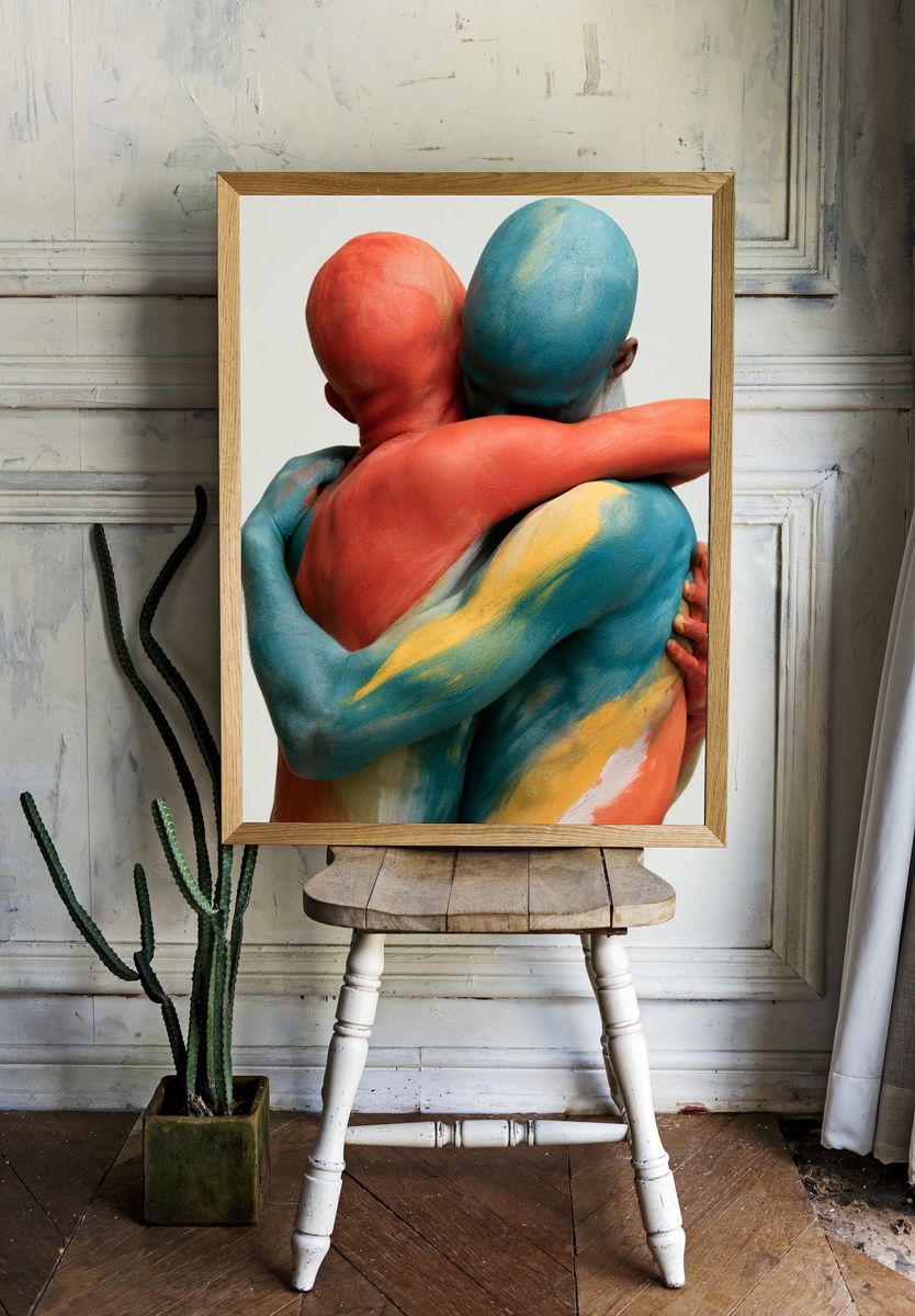 Colorful Embrace Photography Poster. room preview