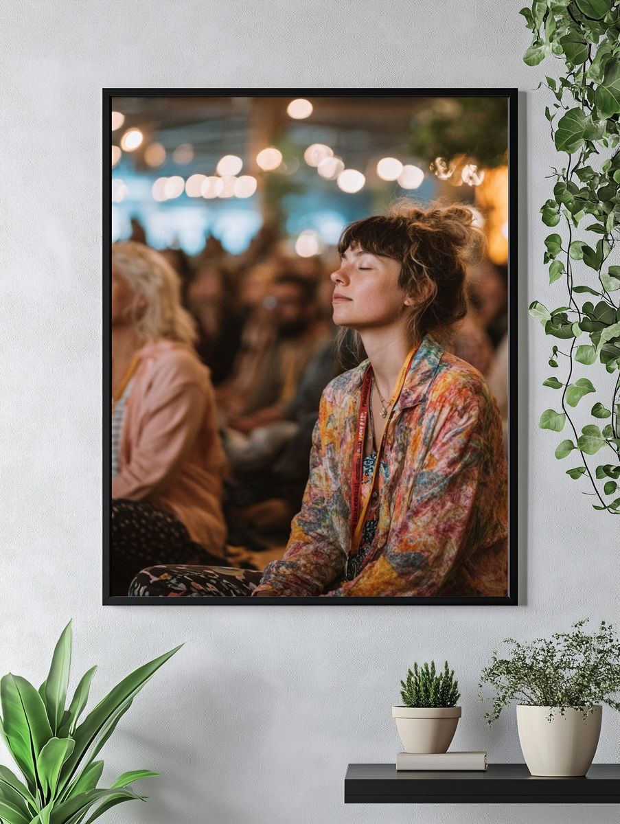 Meditative Festival Crowd Photography Poster. — room view 4