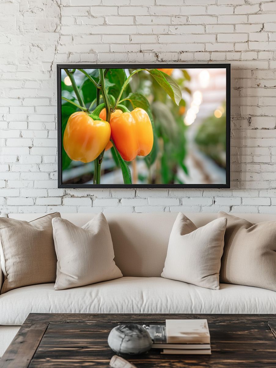 Golden Bell Peppers Photography Poster. — room view 1