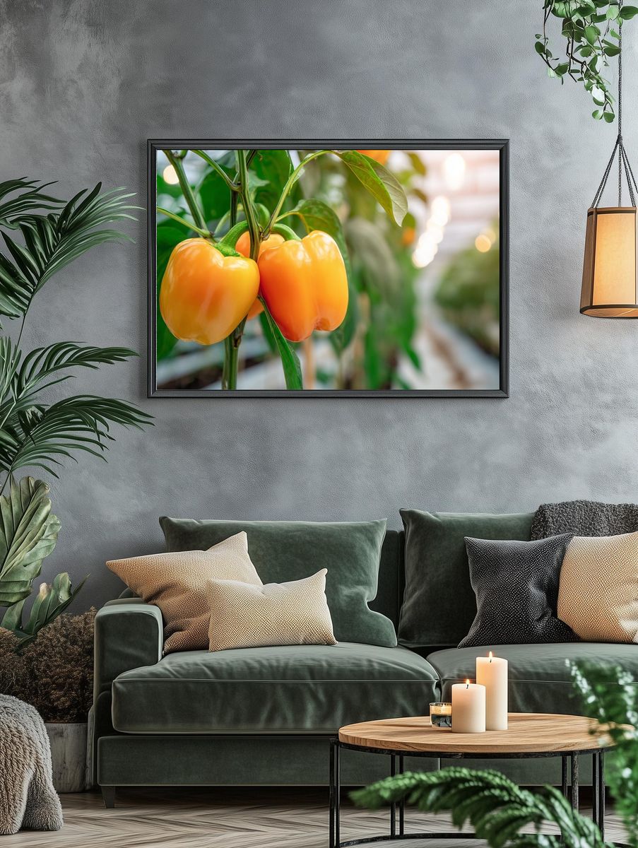 Golden Bell Peppers Photography Poster. — room view 4