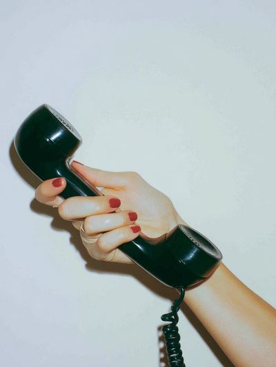 Hand Holding Telephone Photography Poster.