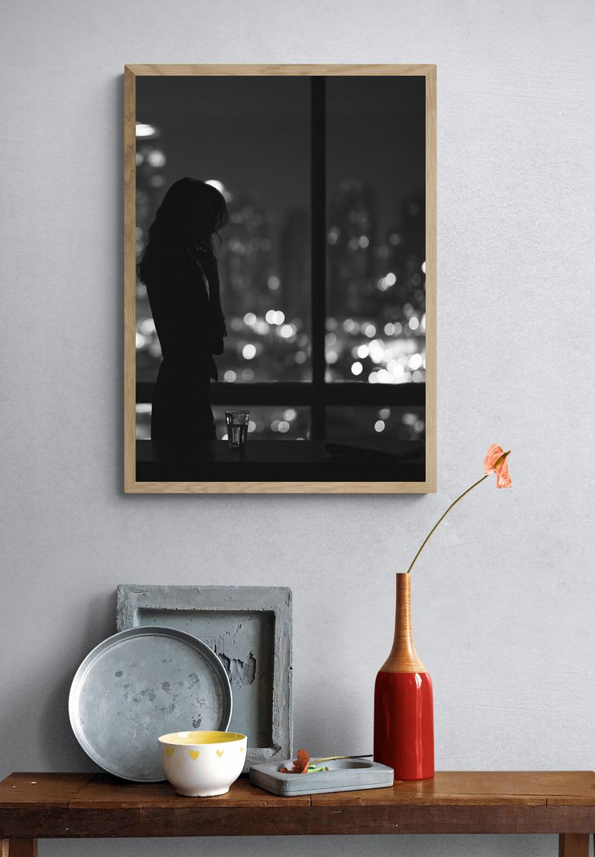 Lonely City Silhouette Photography Poster. — room view 3