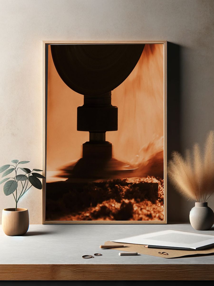 Industrial Machine Motion Photography Poster. — room view 2