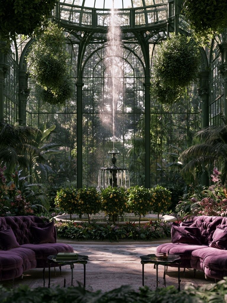 Lush Glass Conservatory Photography Poster. poster detail