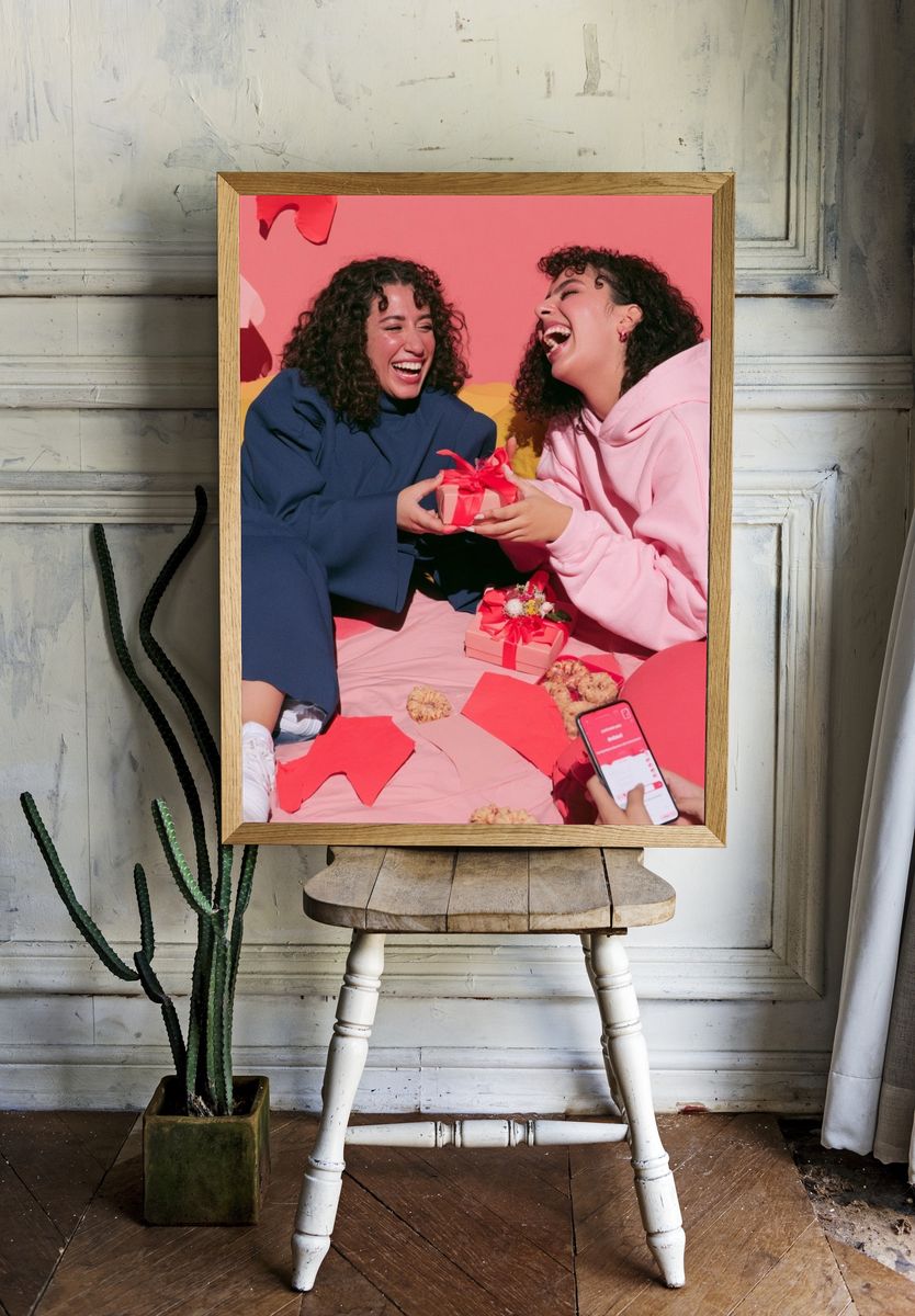 Joyful Friends Celebration Photography Poster. room preview