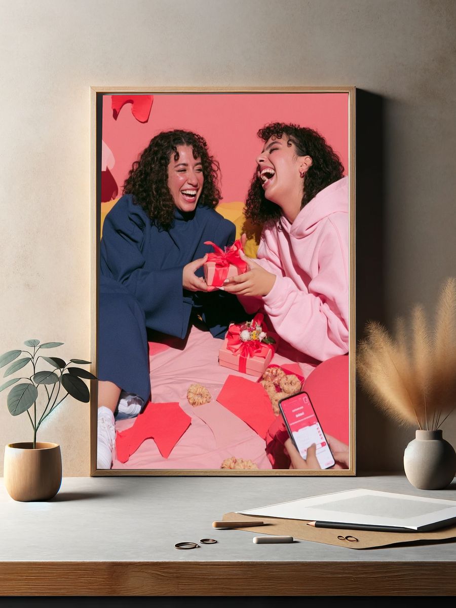Joyful Friends Celebration Photography Poster. — room view 2