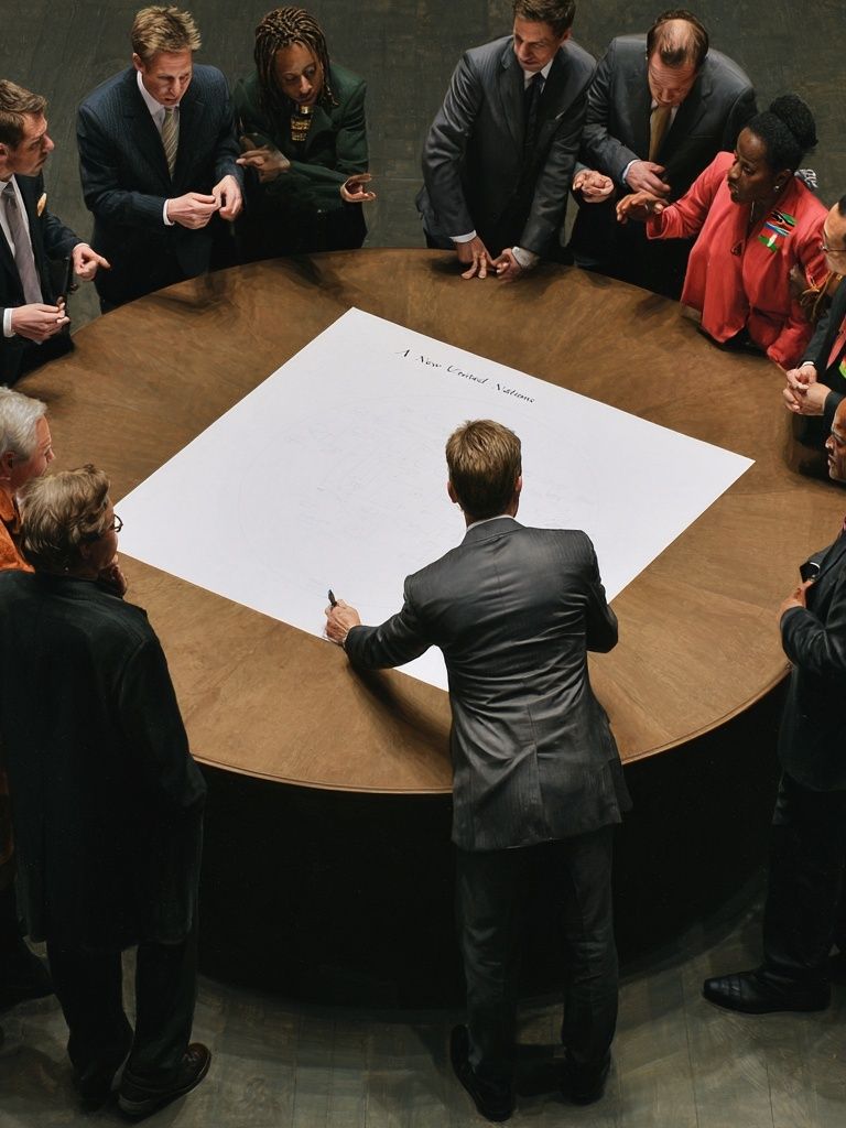 Roundtable Meeting Photography Poster. poster — photography art