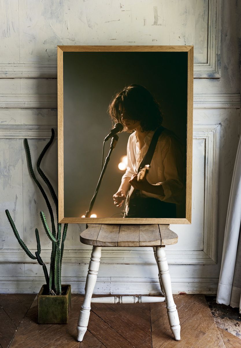 Indie Guitarist Stage Portrait Poster. — room view 1