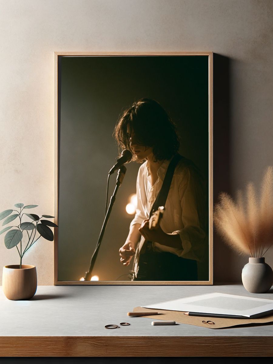 Indie Guitarist Stage Portrait Poster. — room view 2