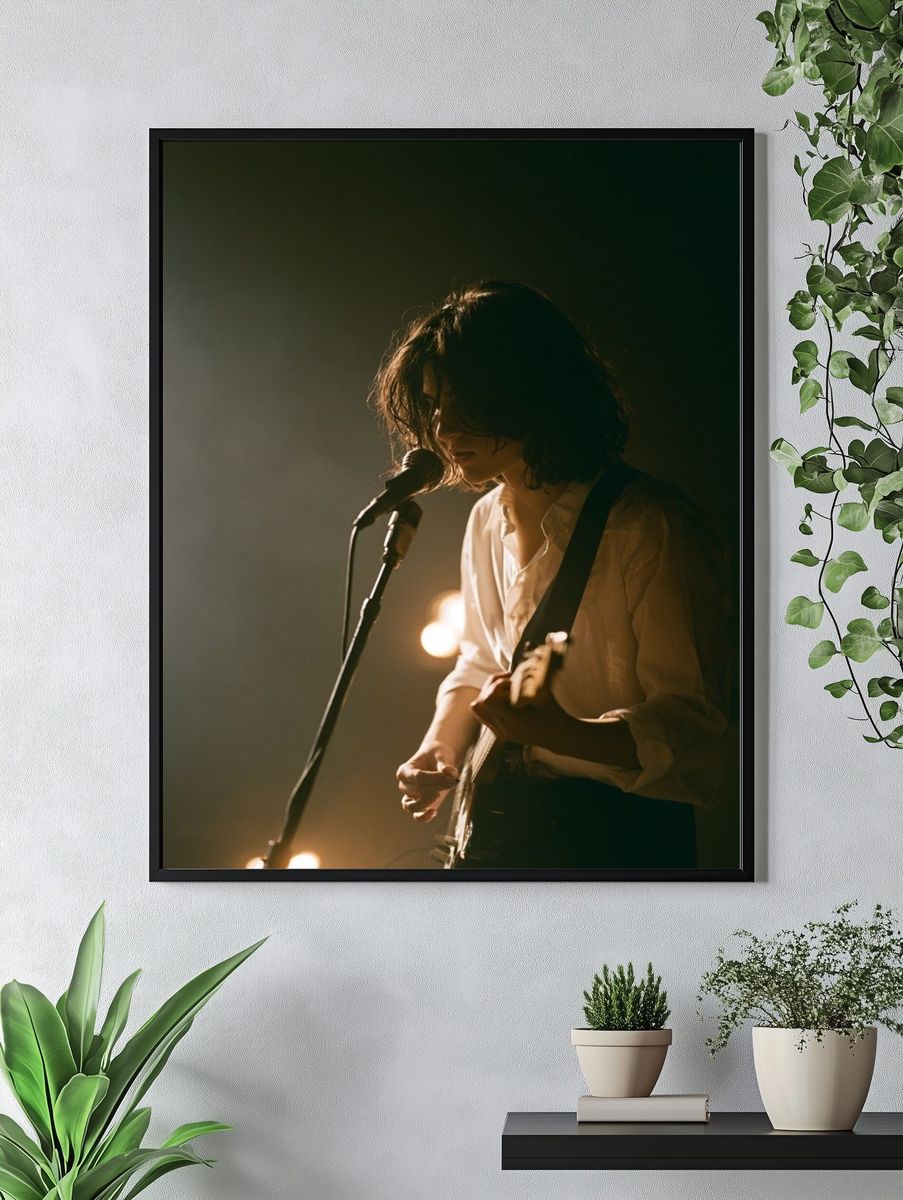 Indie Guitarist Stage Portrait Poster. — room view 4