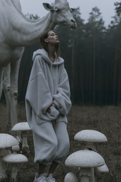Surreal Forest Giraffe Photography Poster.