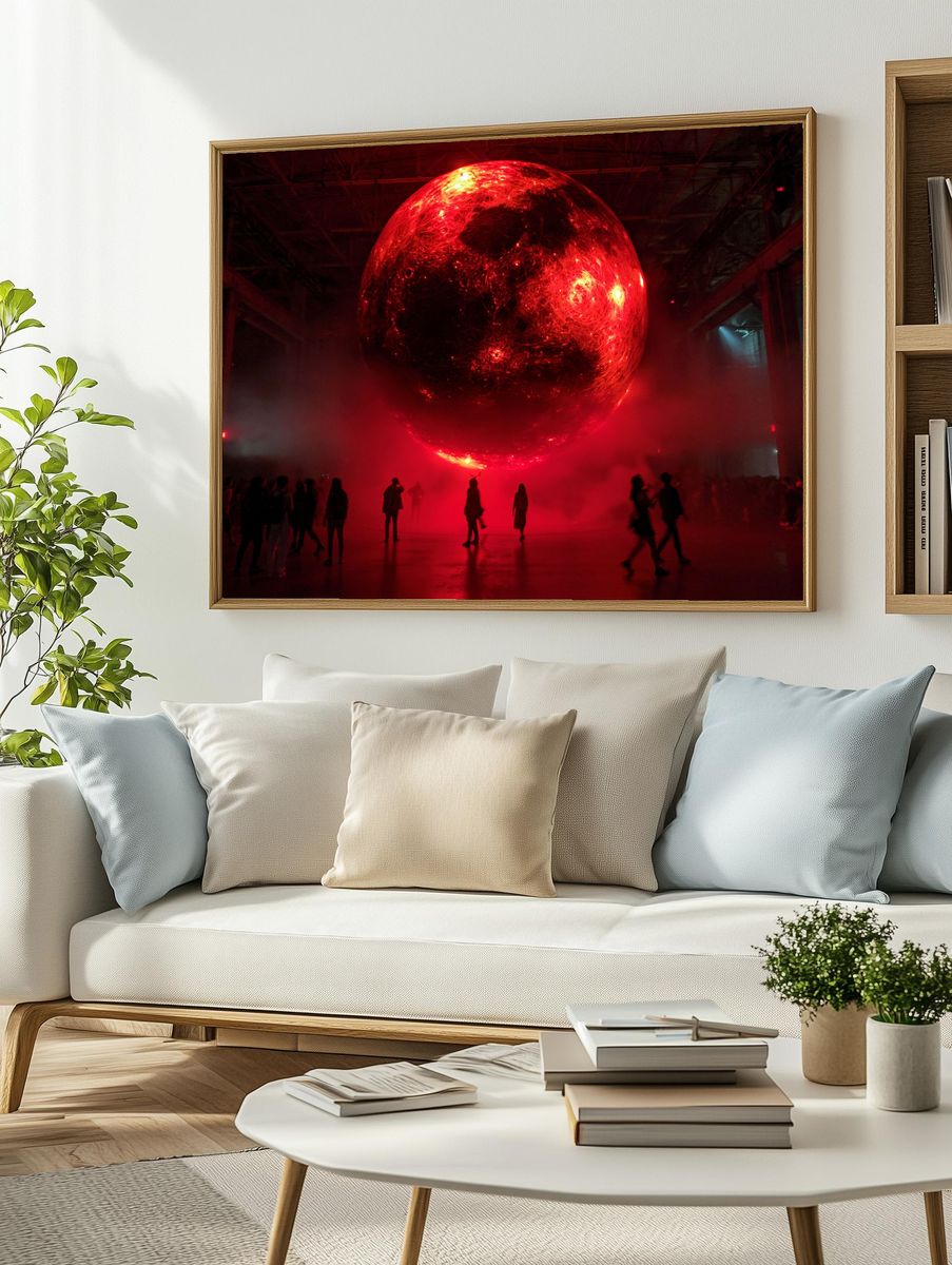 Red Orb Installation Photography Poster. — room view 2