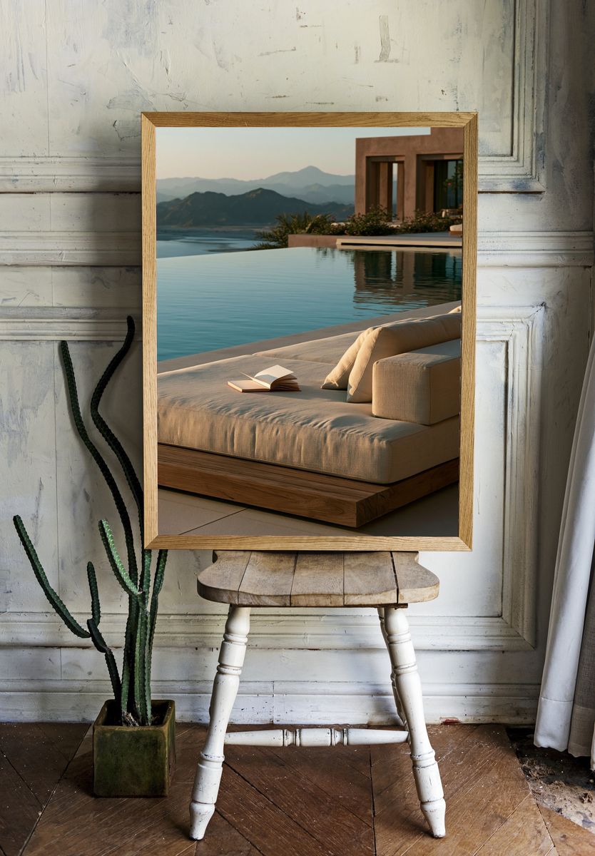 Infinity Pool Mountain View Photography Poster. room preview