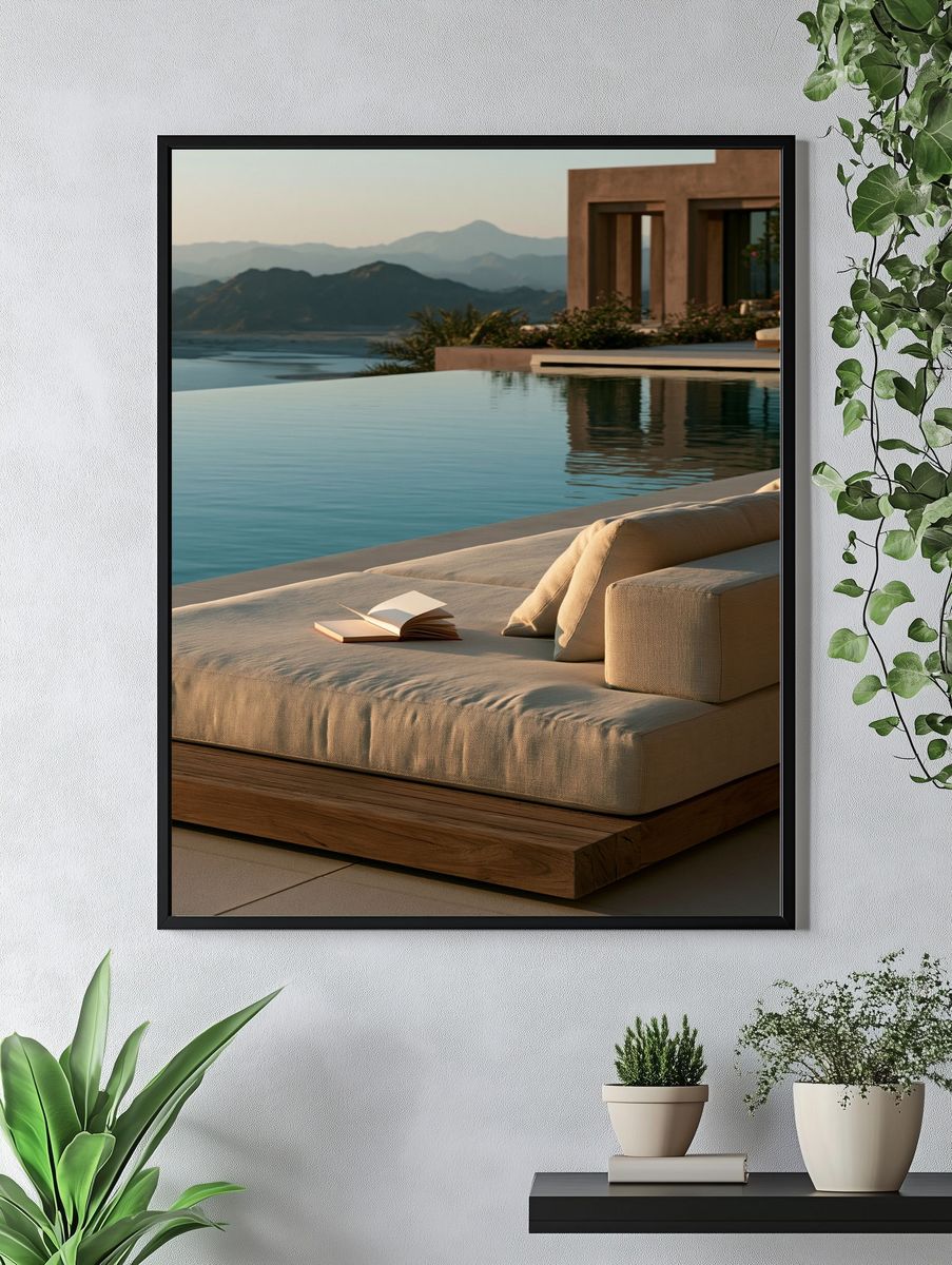 Infinity Pool Mountain View Photography Poster. — room view 4