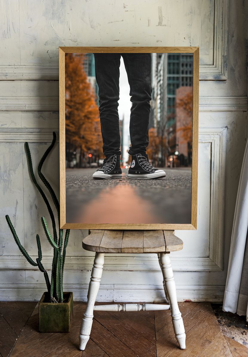 Urban Sneakers Street Photography Poster. — room view 1