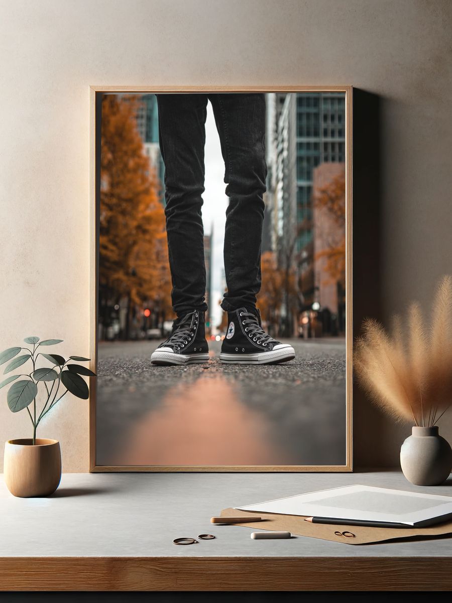 Urban Sneakers Street Photography Poster. — room view 2