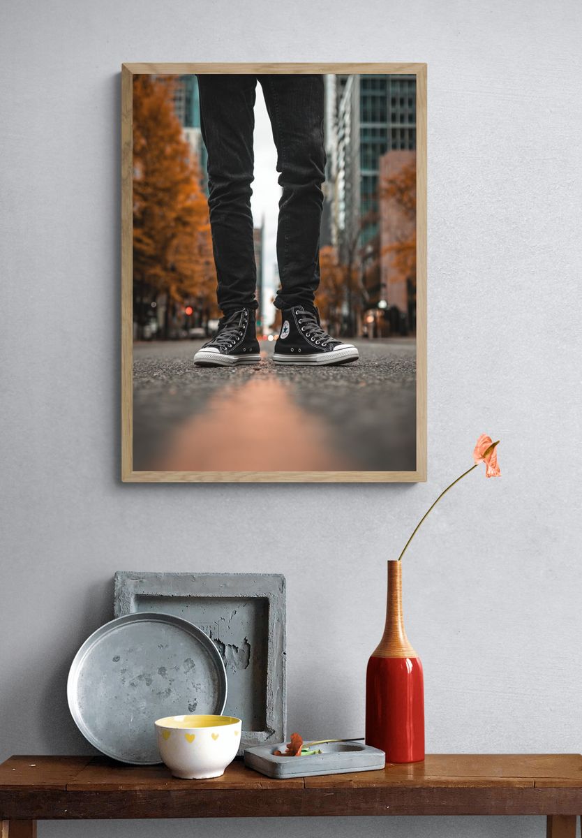 Urban Sneakers Street Photography Poster. — room view 3