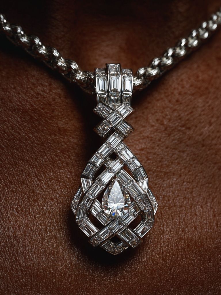 Diamond Pendant Luxury Photography Poster. poster detail