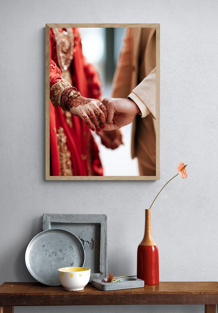 Henna Wedding Hands Photography Poster. — room view 3
