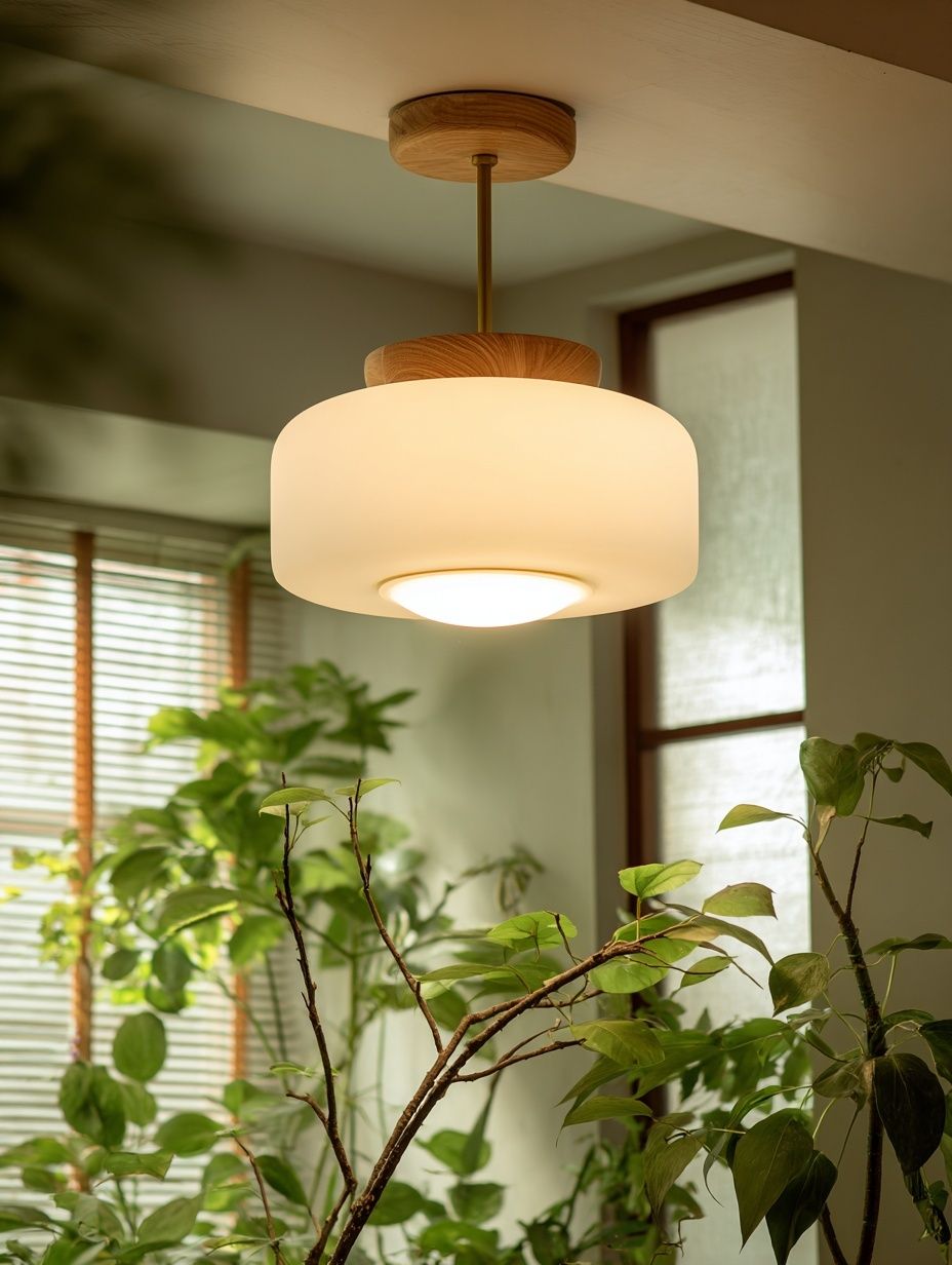 Indoor Plants and Pendant Light Photography Poster. poster — photography art
