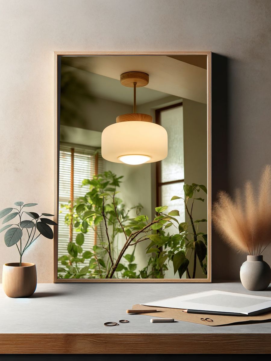 Indoor Plants and Pendant Light Photography Poster. — room view 2