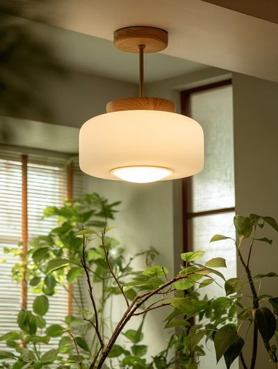 Indoor Plants and Pendant Light Photography Poster. poster print