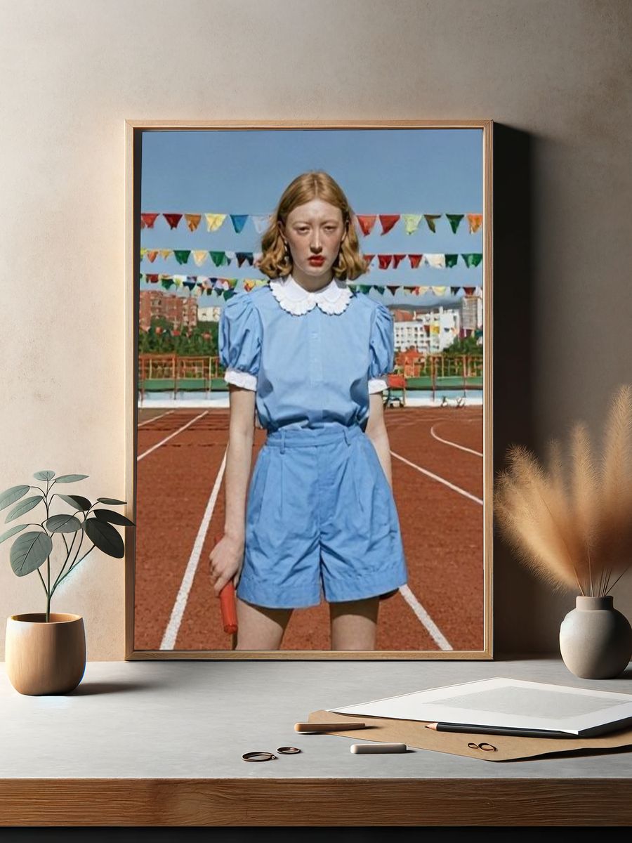 Girl on Track Photography Poster. — room view 2