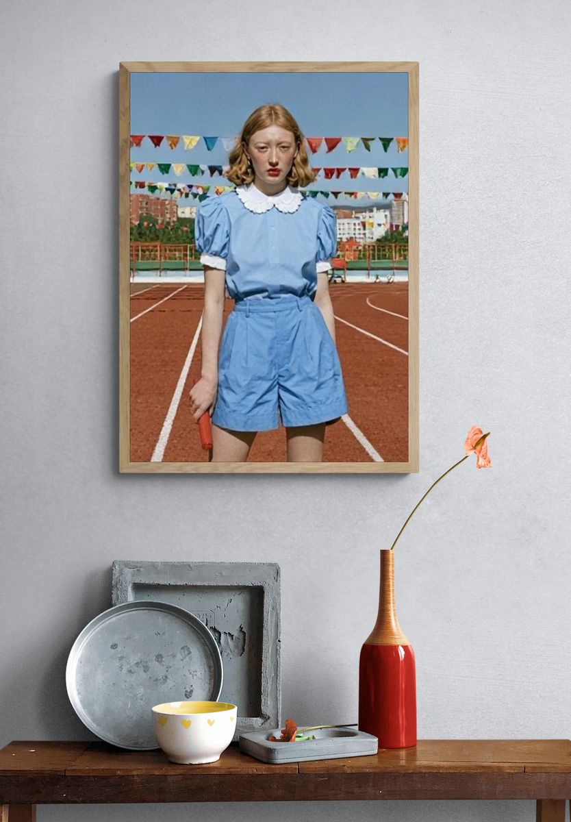 Girl on Track Photography Poster. — room view 3