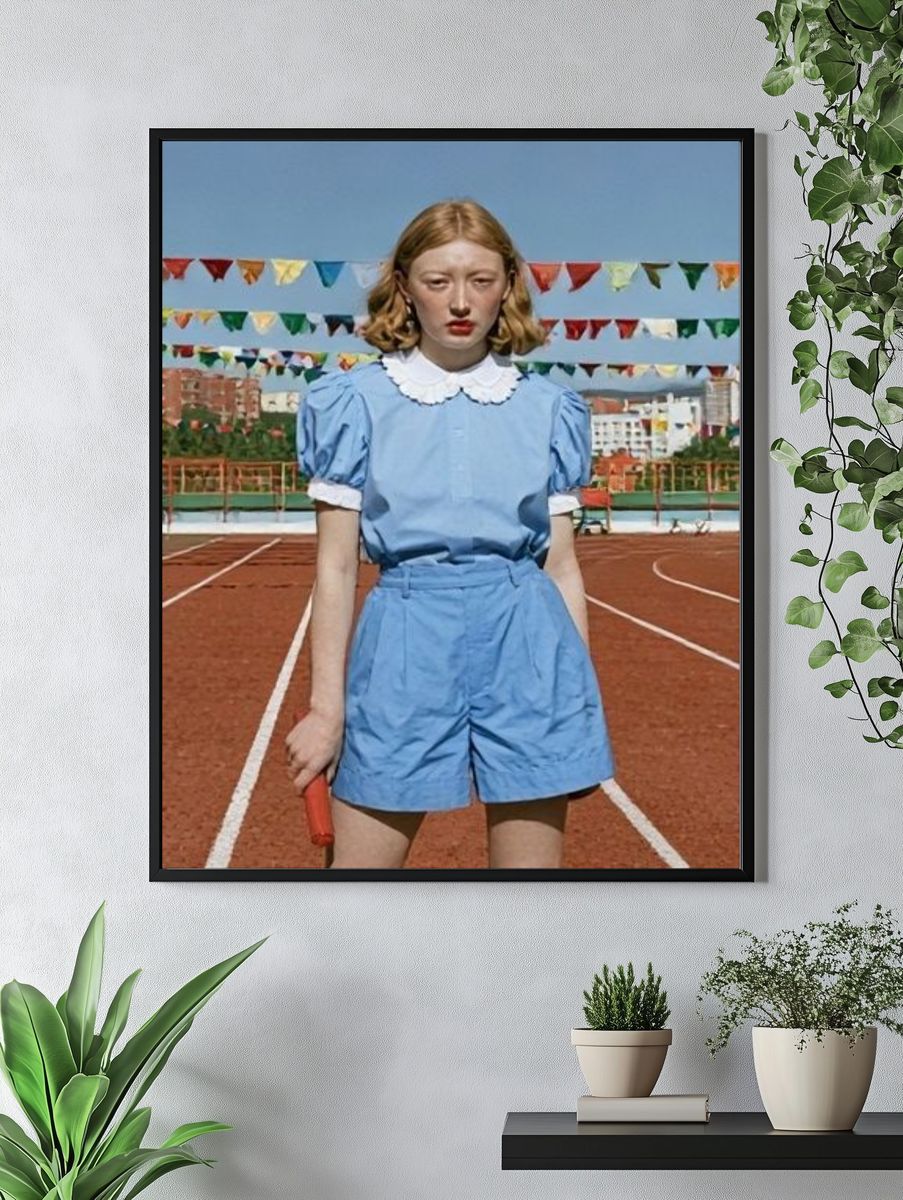 Girl on Track Photography Poster. — room view 4
