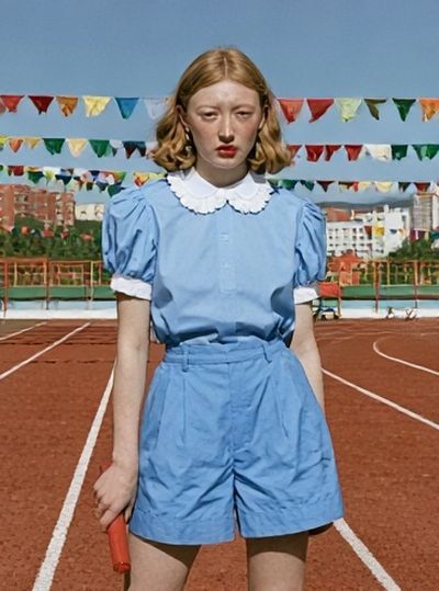 Girl on Track Photography Poster.