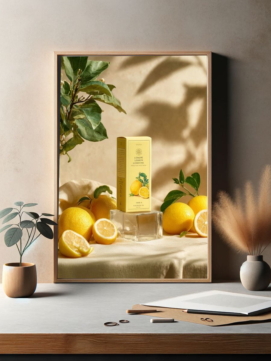 Lemon Still Life Photography Poster. — room view 2