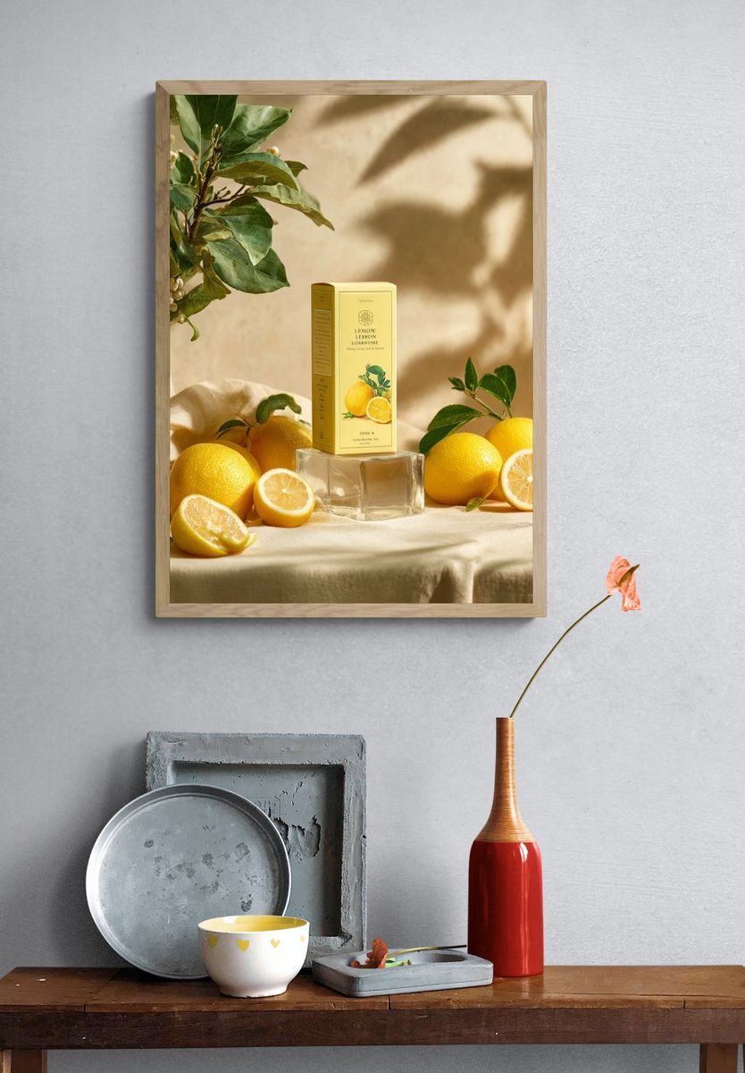 Lemon Still Life Photography Poster. — room view 3