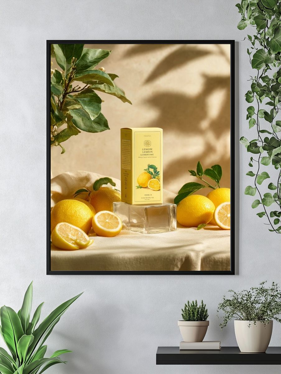 Lemon Still Life Photography Poster. — room view 4