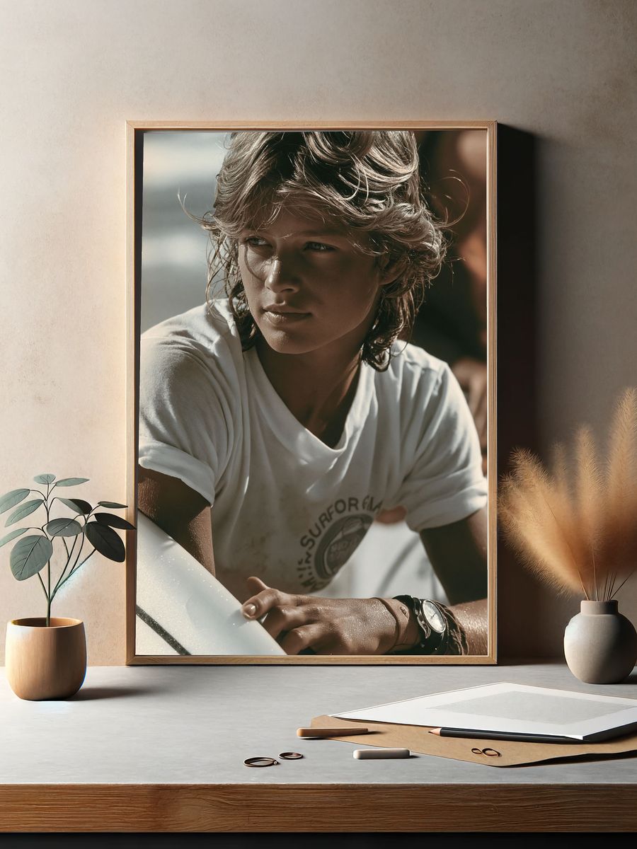 Surfer Portrait Photography Poster. — room view 2