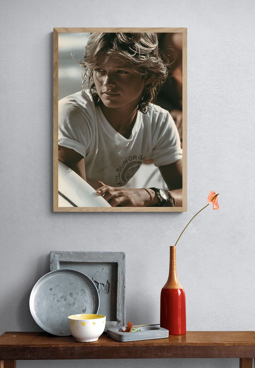 Surfer Portrait Photography Poster. — room view 3